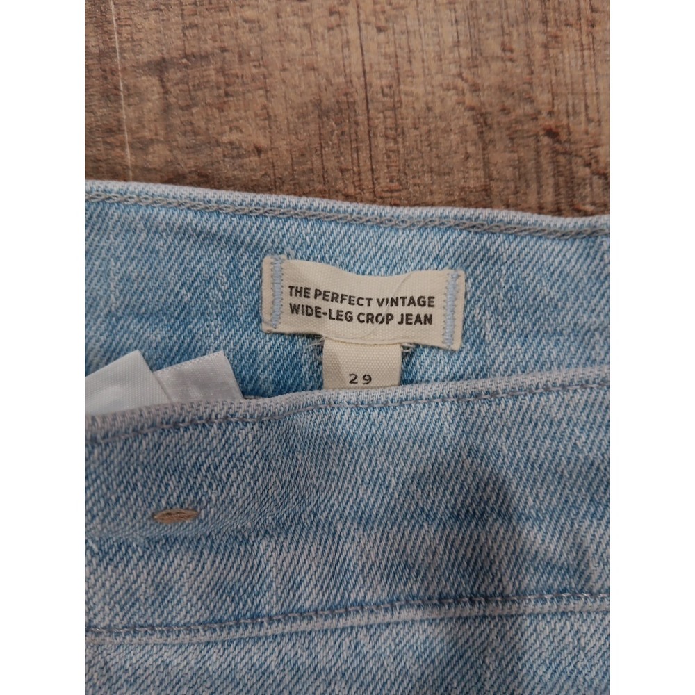 Madewell The Perfect Vintage Wide Leg Jean Womens Size 29 Blue Denim Crop 2437 - Picture 8 of 13